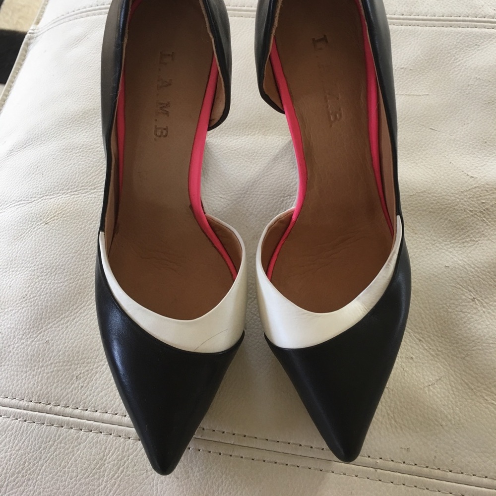 🌹L.A.M.B. Graphic Multi colored Pumps Lucite Heel